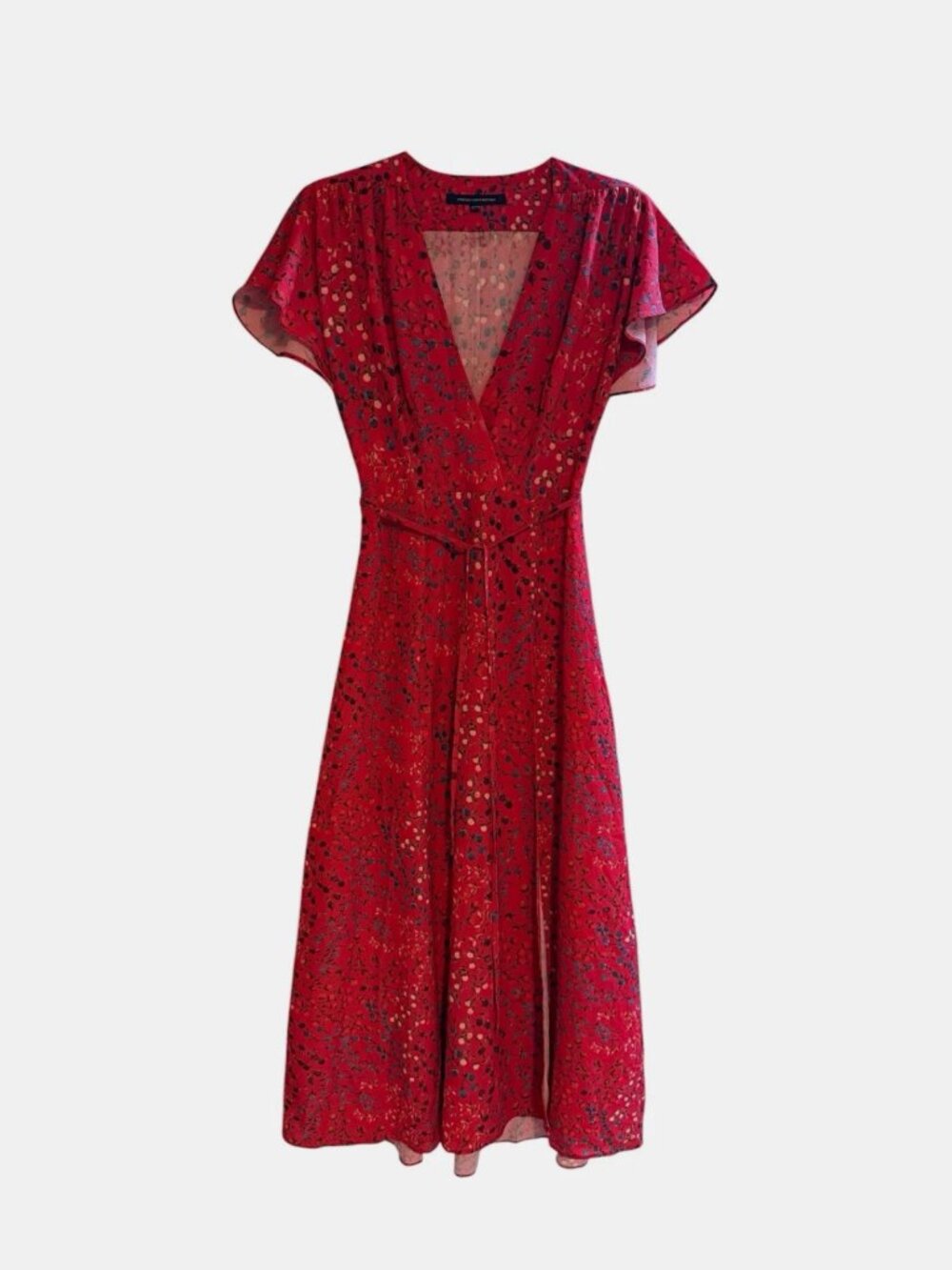 French Connection Women's Floral Red Maxi Dress Summer Vacation Size S NWOT